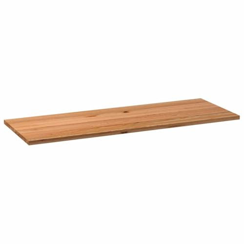 vidaXL Tischplatte Hellbraun 220x80x4 cm Massivholz Eiche Rechteckig, Esstischplatte, Schreibtischplatte, Bartischplatte, Esszimmertischplatte