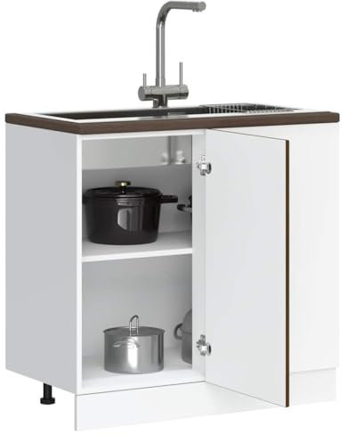 Myheimly Küchenschrank Holzwerkstoff,hoher Küchenschrank, Schrank,Küchenzeile,Schrank Küche,Einbauküche Küchenunterschrank Porto Braun Eichen-Optik Holzwerkstoff
