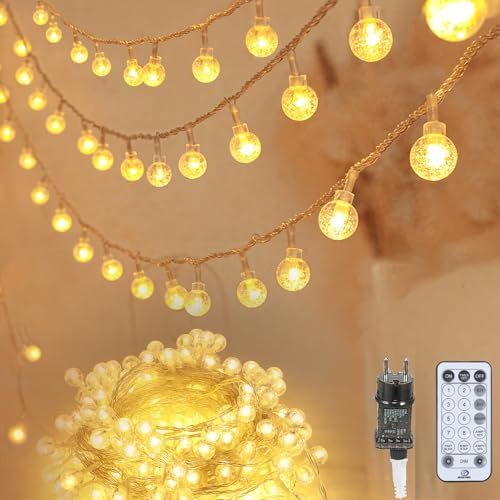 litren Lichterkette Außen Innen Mit Stecker Upgrade 8+4 Modi 200 LEDs 20+5M Lange Outdoor Lichterkette Strom IP65 Wasserdicht Lichterketten Kinderzimmer, Balkon, Party, Garten Beleuchtung-Warmweiß