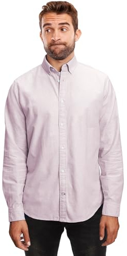 Vasego Regular Fit Long Sleeve Button Down Collar Oxford Shirt for Men