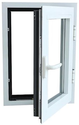 Horizontale Schiebefenster für Schuppen, Ersatzfenster für Keller. Horizontale Schiebefenster als Ersatz, Kellerfenster, Aluminium-Einzelfenster für Schuppen, für Schuppenkeller(White,WxH 50x90cm (19.