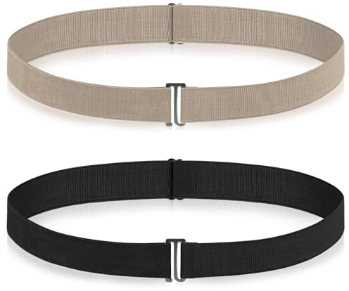 Yuanan 2pcs Adjustable Crop Tuck for Shirts, Shirt Tuck Band for Women, Elastic Tucky Belt, Womens Stretch Belt to Change the Style of Your Tops