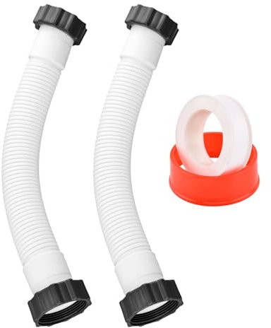 Flexibles Wasser-Poolschlauch-Set für Filterpumpe und Salzwassersysteme, Weiß, 2 Stück