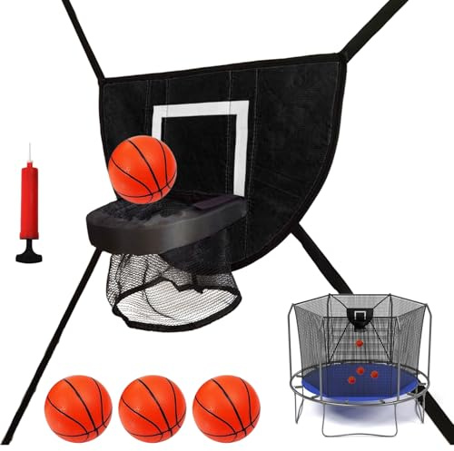Uhngw Trampolin-Basketballkorb, verstellbarer Outdoor-Basketball-Rebounder-Rahmen, Trampolin-Zubehör für Hinterhof, Garten, Rasen, Fitnessstudio