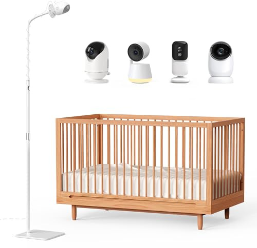 Dr.Care Baby Monitor Floor Stand, Universal Adjustable Gooseneck Holder with Stable Base, No-Drill Installation, Compatible with All Cameras