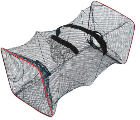 Housoutil Tragbares Faltbares Krabbennetz aus Nylon und Metall mit Hoher Fangkapazität Wiederverwendbares Fangnetz für Outdoor Angeln Camping und Flusskrebse