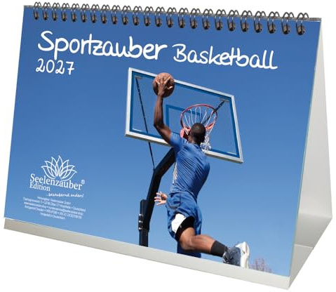Sportzauber Basketball DIN A5 Tischkalender für 2027 Freizeit Sport Fitness- Seelenzauber