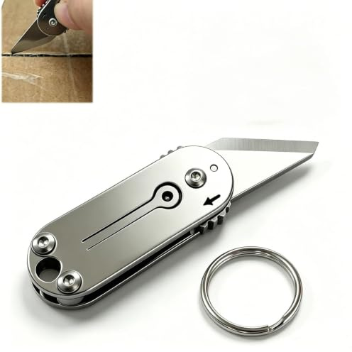 FzailproH Pocket Box Opener, Portable Box Cutter Keyring for Home Office | Stainless Steel, Mini Pocket Box Opener, Folding Utility Multi Tool, EDC Gadgets, For Home Office Outdoor Camping Craft