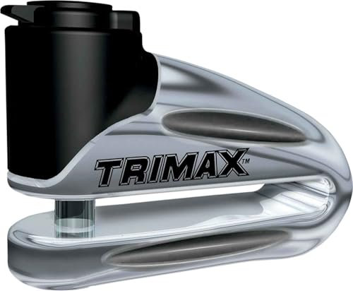 Trimax - T665LC - Cadenas à Disque en métal renforcé - Broches chromées de 10 mm (Long Cou) - avec étui et câble de Rappel