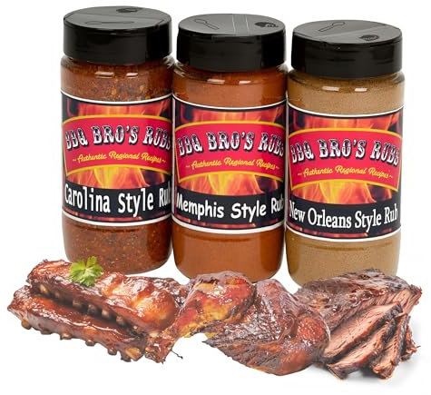 BBQ BROS RUBS {Southern Style} - Ultimate Barbecue Spices Seasoning Set - Use for Grilling, Cooking, Smoking - Meat Rub, Dry Marinade, Rib Rub - Backed with 100% Customer Guarantee