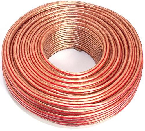 Cable de altavoz 2 x 2,50 mm2 – 50 m – transparente – CCA – Cable de audio – Cable de caja