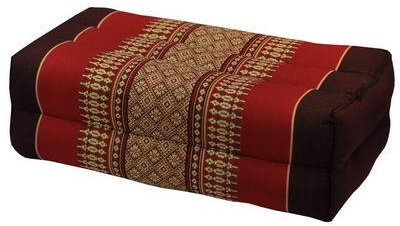 Wilai Kapok Thaikissen, Yogakissen, Massagekissen, Tantrakissen, Strandkissen, Meditationskissen, Kopfkissen, Sofakissen - Rot/Weinrot (Meditation 12x18x37)
