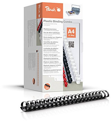 Peach Plastikbinderücken A4 - 44mm - 440 Blatt - 50 Stück - schwarz - PB444-02