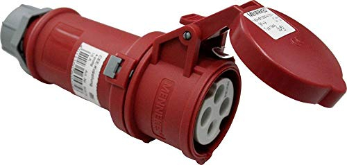 as - Schwabe Coupleur CEE 4 pôles avec couvercle à charnière, 400 V, 16 A, rouge, 60575