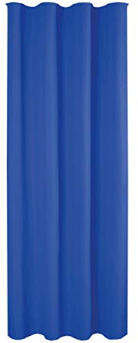 Bestlivings Vorhang Blickdicht Aber Lichtdurchlässig (140x245cm / 1 Stück) Gardine Uni (Blau) mit Kräuselband/Universalband, Dekoschal für Fenster, Balkon - Dekorativer Gardinenschal