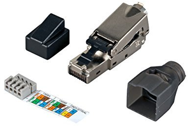 BIGtec CAT7 RJ45 Stecker Gigabit für Patchkabel Verlegekabel Kabel - werkzeugfreie Montage - geschirmt Ethernet LAN Crimpstecker Netzwerkstecker Steckverbinder Modular plug AWG 22 - AWG27