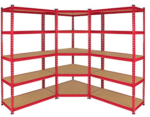 Monster Racking Sparangebot 1 x Z-Rax 90cm Eckregal + 2 x Z-Rax 90cm Lagerregal Garagenregal Stahlregal Industrieregal Werkstattregal Steckregal Metallregal 100% schraubenlos
