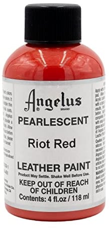 Angelus Brand Acrylic Leather Paint - Pearlescent Riot Red (4oz)