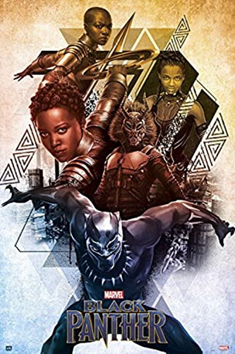 Marvel: Grupo Erik Grupo Erik Poster Black Panther Poster-Kunstdruck - Deko Wohnzimmer oder Deko Schlafzimmer - Deko Zimmer - Größe : 61 x 91, 5 cm Fanartikel-Offizielle Lizenz