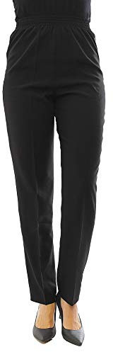YESET Schlupfhose Damen Hose Baumwolle Dehnbund Business Classic schwarz 170 40/XL