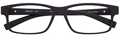 DIDINSKY Blaulichtfilter Brille für Damen und Herren. Blaufilter Brille mit stärke oder ohne sehstärke für Gaming oder Pc. Blendschutzgläser. Graphite +3.0 – THYSSEN