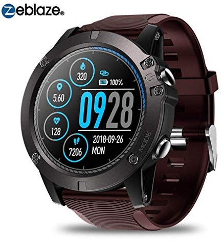 Zeblaze Vibe 3 Pro, orologio intelligente Bluetooth con contapassi, cardiofrequenzimetro sportivo, tracker extra lungo, impermeabile, per Android IOS (rosso)