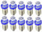 Ruiandsion LED-Leuchtmittel, 6 V, 12 V, E10, Weiß/Blau/Rot/Grün/Gelb, E10-Sockel, für Scheinwerfer, Taschenlampen, Mini-Stirnlampe, negative Erde, 10 Stück, blau, 6V 6.00volts