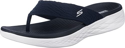 Skechers Damen On-the-go 600 Sunny Flip-flops, Navy Textile, 39 EU