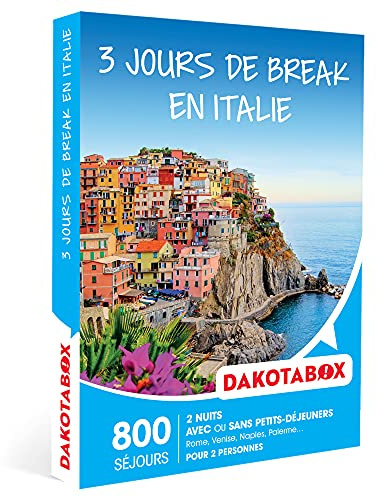 Dakotabox - Coffret cadeau 3 jours de break en Italie - Idée cadeau évasion - Deux nuits avec ou sans petits-déjeuners pour 2