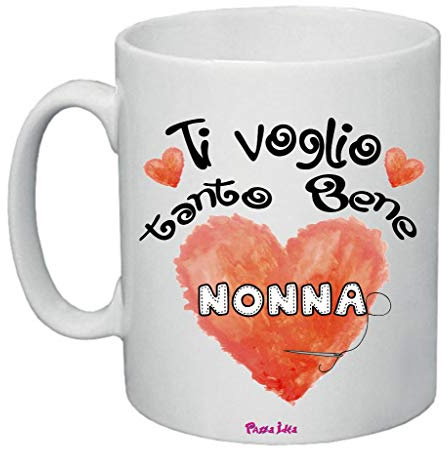 Tazza Regalo Ti Voglio Bene Nonna - 350ml - Ceramica - Regalo per la festa nonni - Collezione nonna