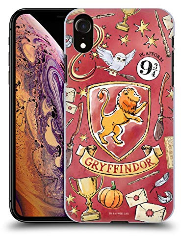 Head Case Designs Officially Licensed Harry Potter Gryffindor Pattern Deathly Hallows XIII Hard Back Case Compatible With Apple iPhone XR