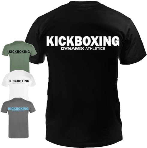 Dynamix Athletics T-Shirt Kickboxing Classic - Kampfsport K1 Shirt für Herren mit Kickboxing Aufdruck für Fighter (L, Schwarz)