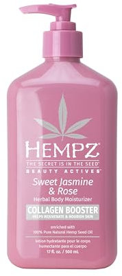 Hempz Smoothing Herbal, Beauty Actives Body Moisturiser Lotion Cream, 17 Fl Oz - Sweet Jasmine & Rose