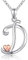 CELESTIA Personalized Name Initial Letter D Heart Pendant Necklace 925 Sterling Silver Jewellery Gifts for Women Girls Birthday