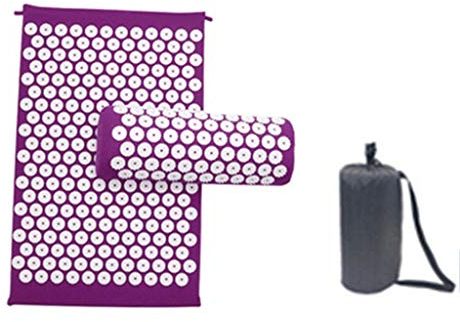 Wellness-therapie Akupressurmatte Set - Prick Freie Akupunktur-matte Und Akupunktur-kissen Für Entspannung Und Schmerzlinderung - Massage-matte Akupressur-kissen Waschbar Und Reisetasche,Lotus-thorn