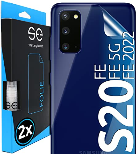 2x se® 3D SCHUTZFOLIE Rückseite Transparent für Samsung Galaxy S20 FE,Selbstheilend, Backcover, einfache blasenfreie Installation, Ultra-Klar,Schutz vor Schmutz, Stoß-Kratzfest, aus Deutschland
