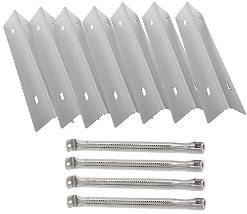 MixRBBQ Edelstahl-Heizplatten und 4er-Pack Brenner-Grill-Ersatzteil-Set für Prestige 500 und Napoleon Grill Rogue Serie
