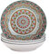 vancasso Serie Mandala Set di Ciotole per Cereali 4 Pezzi Servizio di Ciotole per Gelato Servizio Combinato di Stile Bohémien per 4 Persone Scodelle Coppette Ø 15 cm Colore Vintage Verde