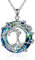 AOBOCO Tree of Life Necklace Mum Gift, 925 Sterling Silver Pendant with Crystal, Fine Jewellery Gifts for Women (Blue)
