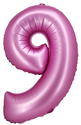 GoDan Beauty&Charm Folienballon, Ziffer 9, Satinrosa, 76 cm