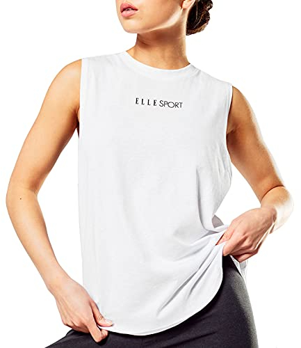 ELLE SPORT - Damen Top - für Fitness & Gym - Weiß - XS