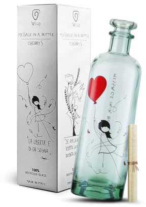 Bottiglia di vetro WILD® | Tappo ermetico per acqua frizzante e naturale | Antigraffio e lavabile in lavastoviglie - Vetro 100% riciclato - 700ml | LIBERTÀ
