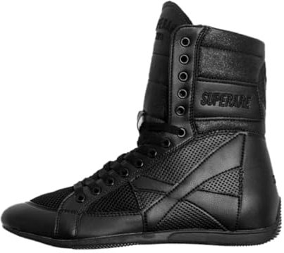 SUPERARE Boxschuhe - MMA Kickboxen Pro Kampfstiefel und Training Workout Schuhe für Damen und Herren, Schwarz, 43 EU
