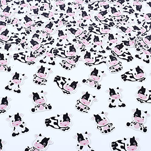 200 Stück Kuh Konfetti für Geburtstag Babyparty Party, Kuh Thema Party Dekorationen Jungen Mädchen, Bauernhof Tier Kuh Druck Party Supplies, Holy Cow Im One Moo Moo Geburtstagsdekoration