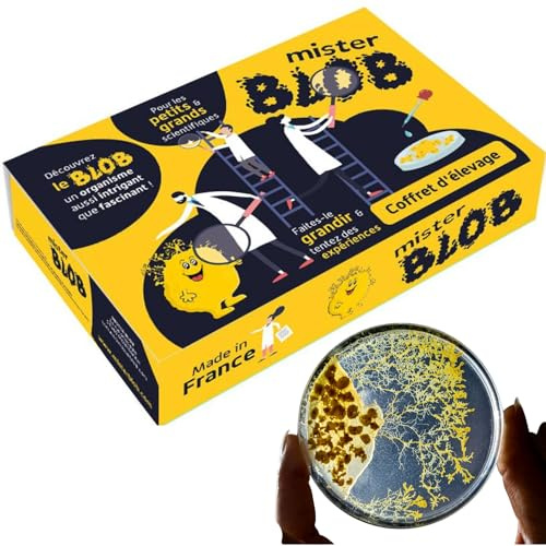 MISTER BLOB - Coffret d'élevage de Blob souche Badhamia - Kit de Culture Blob - Experiences scientifiques Enfants - Blob kit Vivant - Cadeau Fille garçon ludique - Jeux scientifiques
