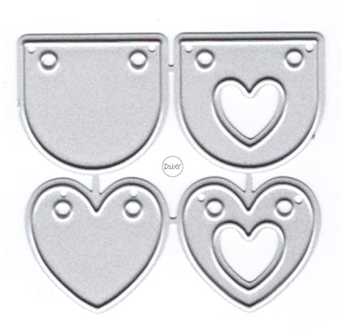 DzIxY Herz Label Metall Stanzformen für Kartenherstellung Prägen Papier Stanzformen Sets Album Scrapbooking Vorlagen Schablonen Aufbewahrung Taschen
