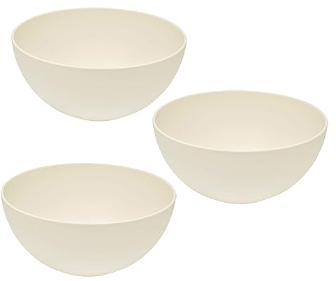 3er Set Magu Natur-Design Schüssel Beige Ø 20 cm aus einem Polymer aus natürlichen Materialien Schüsselset Salatschüssel