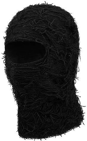 CLAPE Classic Gestrickte Sturmhaube Distressed Gesichtsmaske Ski Maske Balaclava Beanie Full Face Snow Mask Elastizität Vollgesichts Skiüberzug