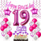 Deko 19. Geburtstag Mädchen luftballons 19 Geburtstag Deko Geschenk für 19. Geburtstag Mädchen rosa 19. Geburtstag Tortendeko 19 Mädchen Geburtstagsdeko 19 jahre Mädchen Geburtstag dekoration rosa
