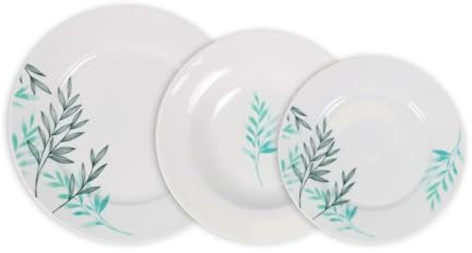 La Mediterránea Set de Vajilla Lora Redonda 18 Piezas (2 Unidades)